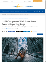 SEC tightens data security regulations requiring companies to notify clients within 30 days of a data breach