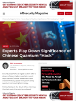  Experts downplay significance of the Chinese quantum 'hack'
    