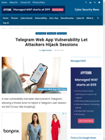  Vulnerability in Telegram Web App enables session hijacking via XSS
    