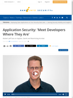  Application security approach should focus on addressing developer needs
    
