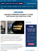  Operation PANDORA Shutdown 12 Fake Call Centers that Steal Over €10M
    