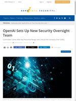  OpenAI establishes a new security oversight team
    