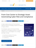  Leveraging automation for cyber risk and compliance transformation
	
