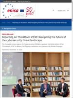  ENISA organized 'Threathunt 2030' conference on cybersecurity threats foresight
    