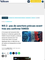  No sanctions planned for non-compliance with NIS 2 for three years confirmed by ANSSI
    