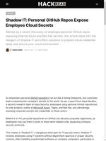  Employee personal GitHub repos can expose cloud secrets
    