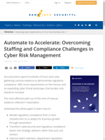  Automation is key in overcoming staffing and compliance challenges in cyber risk management
    