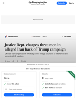  Three men charged by Justice Dept in alleged Iran hack of Trump campaign
    