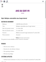  Multiples vulnérabilités découvertes dans Google Android
    