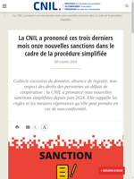  La CNIL a prononcé 11 nouvelles sanctions dans les 3 derniers mois
    