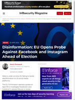  EU opens probe against Meta for failing to tackle disinformation ahead of election
    