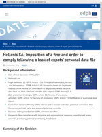  Hellenic SA imposed fines and compliance orders after expats' data leak
    