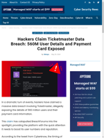  Hackers claim Ticketmaster data breach affecting 560M users
  