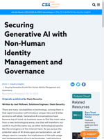  Securing Generative AI with Non-Human Identity Management and Governance
  