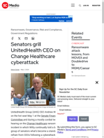  Senators questioned UnitedHealth CEO on Change Healthcare cyberattack
    