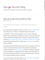  Google is advancing memory safety to create a safer digital environment
    