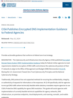  CISA publishes Encrypted DNS Implementation Guidance to Federal Agencies
    