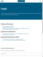 Explore legal information on SANS Institute's website