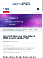 Christie disclosed a data breach after RansomHub attack