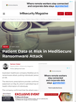  Patient data at risk in MediSecure ransomware attack
    