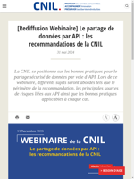 La CNIL présente les recommandations pour le partage de données via API