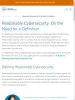  Reasonable Cybersecurity emphasizes the need for a clear definition
    