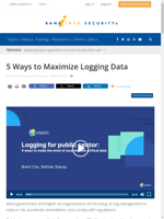  Maximizing logging data to reduce risks and comply with regulations
    