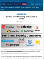 Top 10 Best Cloud Security Companies - 2024
    