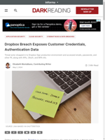 Dropbox breach exposes customer credentials authentication data