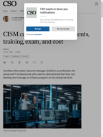  CISM certification is for advanced IT professionals
    
