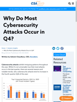  Most cybersecurity attacks occur in Q4 due to increased online activity during the holiday season
    