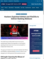  Hackers exploited GitHub and FileZilla to deliver banking malware
    