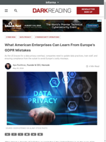  Enterprises in the US should update data practices and ensure compliance to avoid Europe's GDPR mistakes
    