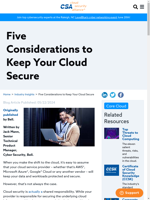 Cloud security is a shared responsibility