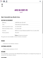 Vulnérabilité dans Mozilla Firefox - CERT-FR  exécution de code à distance
    
