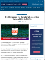  PoC Released for JavaScript execution Vulnerability in PDFjs
    