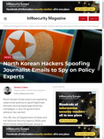  North Korean hackers spoof journalist emails for spying
    