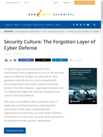  Building a strong security culture is crucial for cyber defense
    