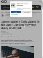  Marriott falsely claimed encryption use during 2018 breach for 5 years
    