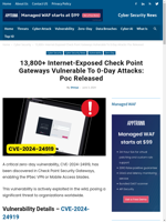  13800+ Internet-Exposed Check Point Gateways Vulnerable
    