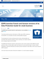 EDPB launches French and German versions of its Data Protection Guide for small business