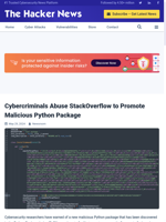  Cybercriminals abuse StackOverflow to promote malicious Python package
    