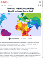  Americans make their travel plans revealing the top 10 'riskiest' online destinations for scams
    