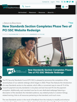 New Standards Section completes phase two of PCI SSC Website Redesign