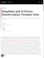  Cheap and easy access to AI makes it harder to detect state-sponsored and homegrown disinformation campaigns during elections
    