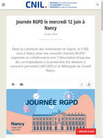  La CNIL organise une Journée RGPD à Nancy le 12 juin
  