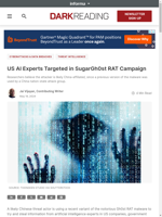 US AI experts targeted by SugarGh0st RAT