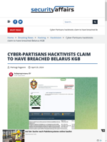  Cyber-Partisans hacktivists claim to have breached Belarus KGB
    