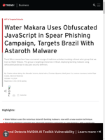  Water Makara uses Obfuscated JavaScript in Spear Phishing Campaign Targets Brazil with Astaroth Malware
    