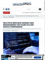  Multiple Brocade SANnav SAN Management SW flaws allow device compromise
    